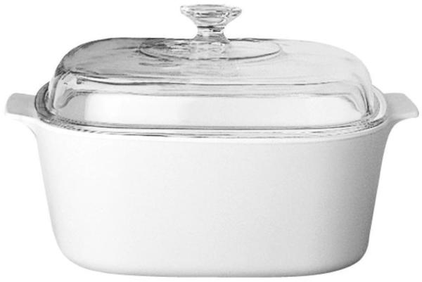 Corningware 5L Square Casserole with glass cover White