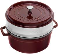 STAUB Gusseisen-Bra&auml;ter/Cocotte mit Dampfeinsatz, rund 26 cm, 5,2 l, mit