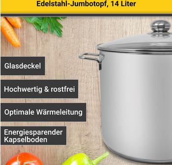 Krüger Jumbotopf 30 cm 14 Liter – Krüger Jumbotopf 30 cm 14 Liter – Pflegeleichte Ausstattung für entspanntes Kochen