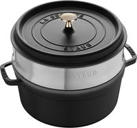 Staub 1133825, Staub Runde Cocotte mit D&auml;mpfeinsatz, &Oslash;26cm, Schwarz