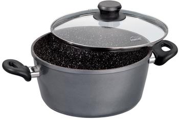 Stoneline Kochtopf mit Glasdeckel 24 cm grau