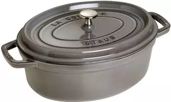 Staub Bratentopf 29 x 23 cm oval graphitgrau Staub Bratentopf 29 x 23 cm oval graphitgrau