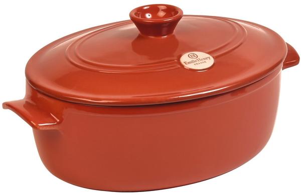 Emile Henry Flame Cocotte oval 29 cm rot