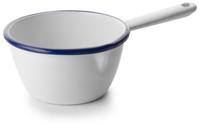 Ibili Kegelf&ouml;rmiger Emaillierter Topf Wei&szlig; Mit Blauer Einfassung 12 Cm