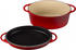 Le Creuset Bräter oval mit Grilldeckel 32 cm kirschrot