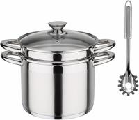 GSW Pasta-Topf Treviso 22 x 17 cm mit Glasdeckel und Einsatz, 6 Liter,