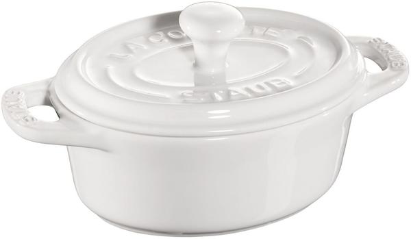 Staub Mini Cocotte oval 11 cm Keramik weiß