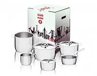 Alessi AJM100S7, Alessi Pots&pans Set (Pfannenset + Topfset, Edelstahl)...
