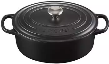 Le Creuset Signature Br&auml;ter oval 27 cm schwarz