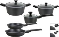 GSW Topf-Set "Easy Click" Set, Kochtopf 20/24 cm, Kasserolle 16 cm, Bratpfanne...