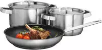 AEG A3SS 3 teiliges Koch- und Brat -Set bestehend aus 1x Bratpfanne (24 cm) und 2x