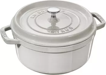 Staub Bratentopf 28 cm rund weisser Trüffel