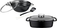 GSW Topf-Set "Gourmet Granit" Set, 1 Br&auml;ter 32cm, 1 Wok &Oslash;32cm, mit Deckel,