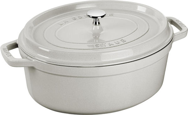 Staub Bratentopf 23 x 18 cm oval weißer Trüffel