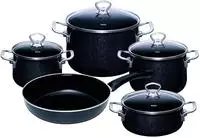 Riess Topfset 5-teilig Black Magic Emaille
