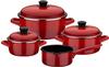 GSW Topf-Set Red Shadow Emaille, (Set, 7-tlg), Induktion