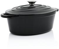 Gusseisen Cocotte, 4,3 Liter, Schwarz, Oval, Emaillierter Gusseisen Br&auml;ter Mit