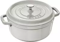 Staub La Cocotte 24cm rund, weisser Tr&uuml;ffel, Gusseisen (40501-412-0)
