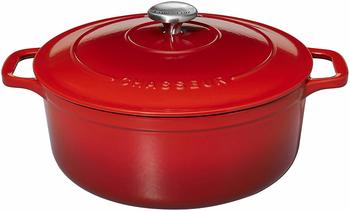 Chasseur Cast iron round casserole with lid, 26 cm Red