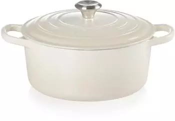 Le Creuset Bräter Signature Rund Gusseisen Meringue 22cm