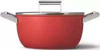 Smeg CKFC2411RDM, Smeg CKFC2411RDM Schmortopf &Oslash; 24 cm mit Glasdeckel, 2...