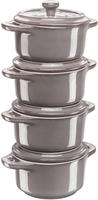 Staub 40508-160-0 Keramik Cocotte Set 4-teilig &Oslash; 10 cm Antikgrau (40508-160-0)