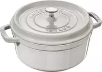 Staub 1003441, Staub La Cocotte 26cm rund, weisser Tr&uuml;ffel, Gusseisen