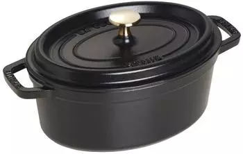 Staub Bratentopf 23 x 18 cm oval schwarz