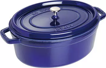Staub Bratentopf 33 x 28 cm oval dunkelblau