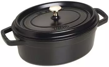 Staub Bratentopf oval 27 cm schwarz
