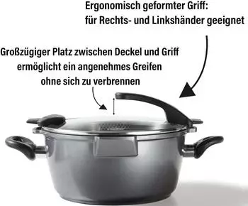 Stoneline Future Kochtopf Set 8-teilig schwarz – Vielseitige Einsatzmöglichkeiten für verschiedene Herdarten
