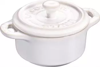 Staub Mini Cocotte Antikfarben 10 cm elfenbeinweiss
