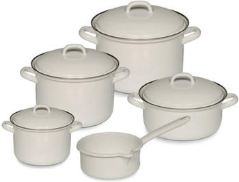 Riess Emaille Kochtop-Set 5-teilig classic weiß