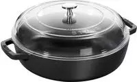 Staub 12722823, Staub: Br&auml;ter mit Glasdeckel, &Oslash;28cm, schwarz