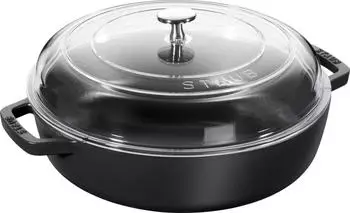 Staub Chistera Bräter mit Glasdeckel 28 cm schwarz
