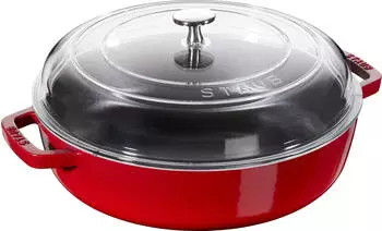 Staub Chistera Br&auml;ter mit Glasdeckel 28 cm rot