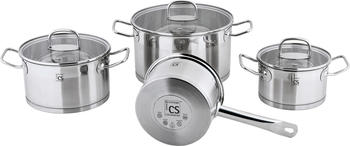 CS Kochsysteme Herten Kochtopfset mit Deckel 7-teilig (060787)