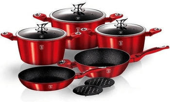 BerlingerHaus Metallic Burgundy Kochgeschirr-Set 10-teilig