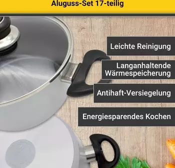 Krüger Topfset 17-teilig grau (78725/40X) – Entdecken Sie die Vielseitigkeit des Krüger Topfsets 17-teilig grau (78725/40X)