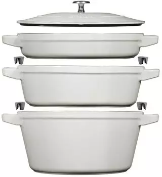 Staub La Cocotte Kochtopfset 3-teilig weisser Trüffel