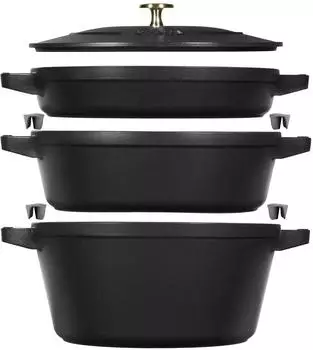 Staub La Cocotte Kochtopfset 3-teilig schwarz