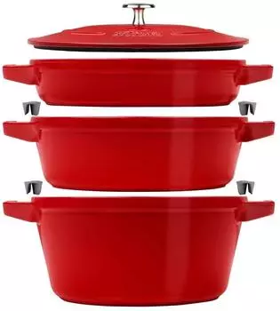 Staub La Cocotte Kochtopfset 3-teilig kirsch-rot