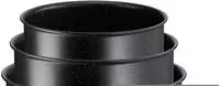 Tefal Topf-Set "Ingenio Black Stone, Kasserollenset abnehmbarer Griff, stapelbar"