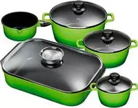 KING Topf-Set Set, je 1 Kochtopf 16/20/24 cm, Stielkasserolle 16 cm, Br&auml;ter 40...