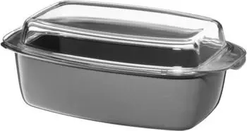 WMF Fusiontec Mineral Br&auml;ter mit Glasdeckel rechteckig 32 x 21 cm platinum