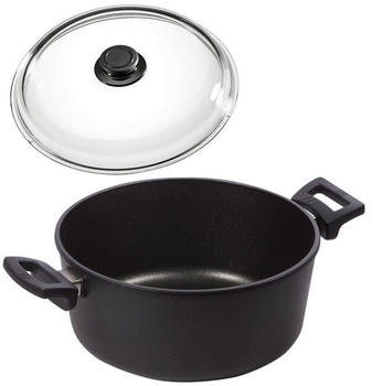Eurolux Kochtopf hoch Induktion + Deckel Edelstahlrand 24 cm