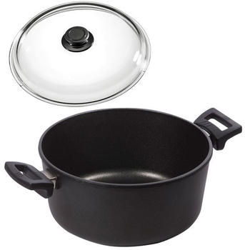 Eurolux Kochtopf hoch Induktion + Glasdeckel 28 cm