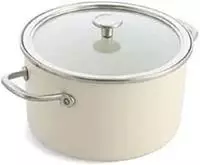 KitchenAid 2tlg. Set: Topf "Core Enamel" in Creme - &Oslash; 24 cm