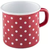 Riess 0221-077, Riess Country P&uuml;nktchen Rot Becher / Topf mit B&ouml;rdel 8 cm / 0,375 L