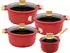 King Gourmet 4-teilig mit Deckel (Ø16 - Ø24cm) rot